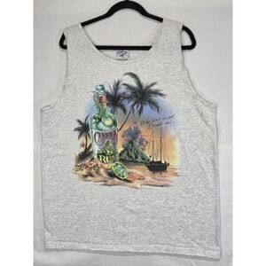 Jimmy Buffett Caribbean Soul Tank XL Grey Cane Rum "Why Don't We Get Drunk And"